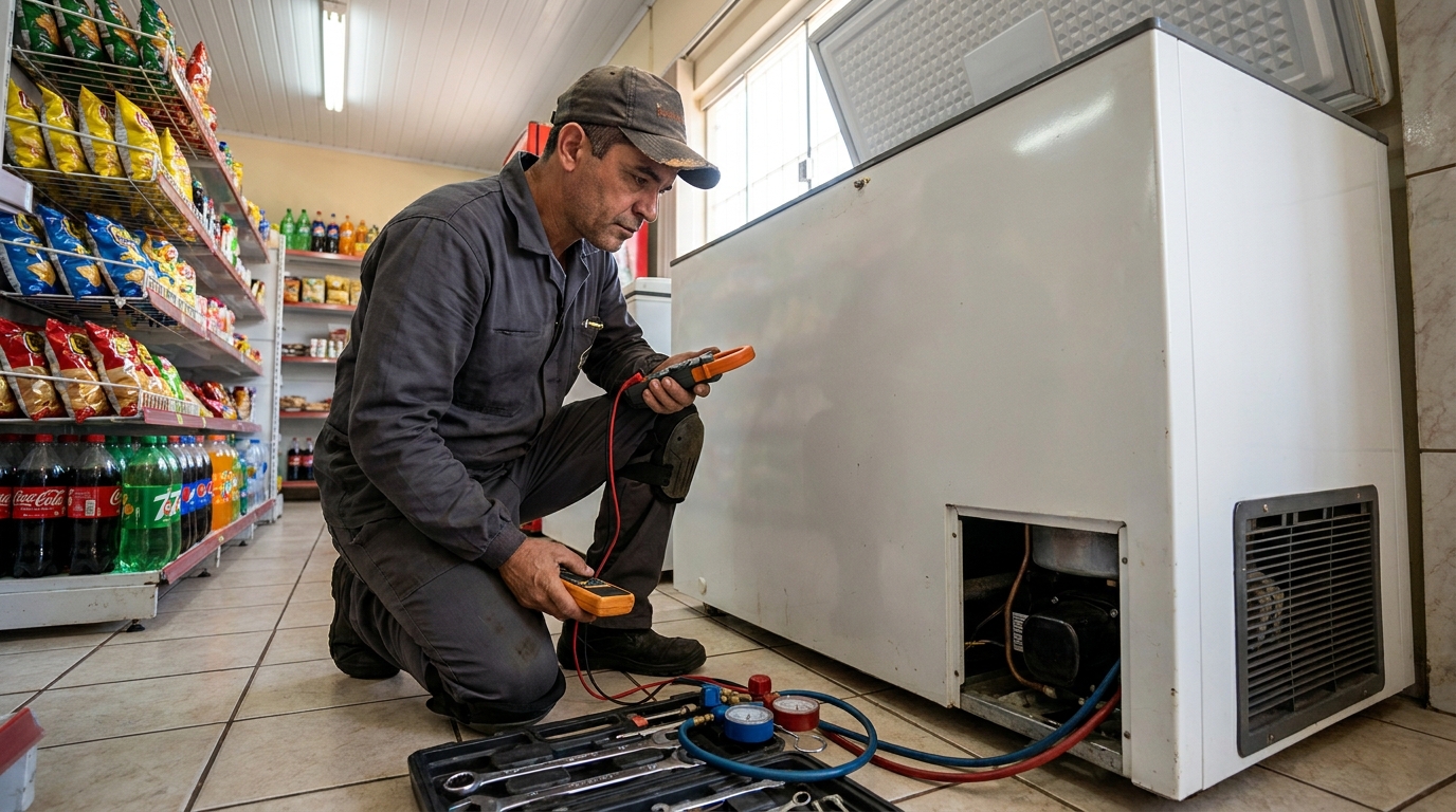 Reparo na placa eletrônica do freezer em Recife‑PE